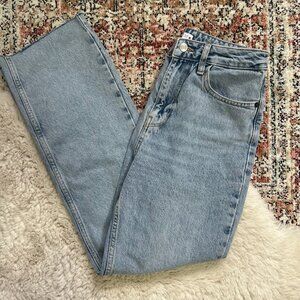 ZARA High Rise Straight Leg Jeans